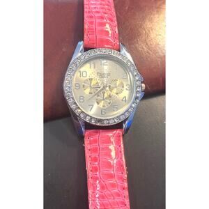 Women's Figaro Couture Watch, Silver Tone with Rhinestones,  42mm Case